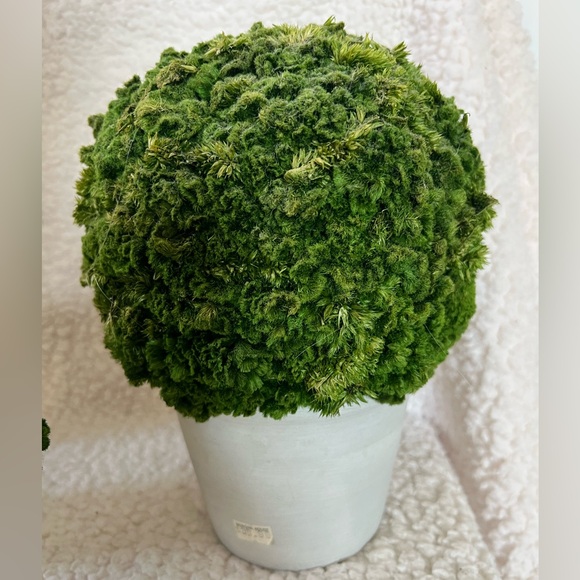Green Faux Topiary Set in White Pots (10”, 8”, 7”). - Picture 2 of 5
